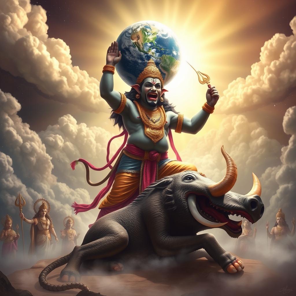 Varaha Avatar: Lord Vishnus Boar Form Defeats Hiranyaksha