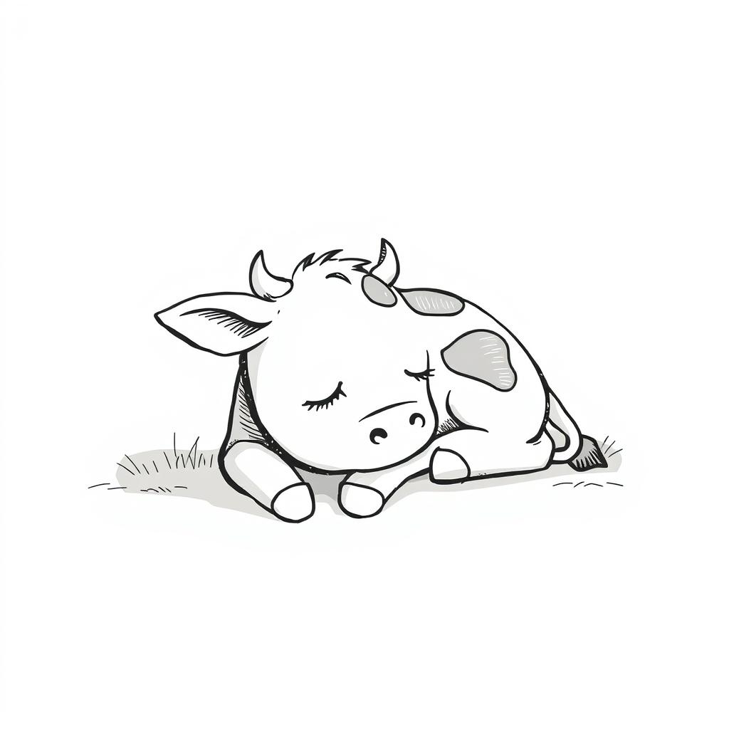 Sweet Dreams: A Peaceful Cow