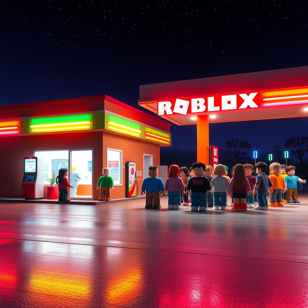 Midnight Refuel: Explore this Enchanting Gas Station World