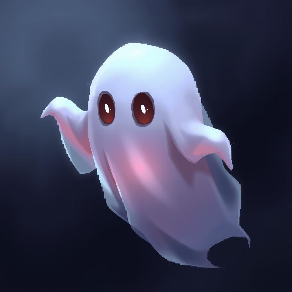 Ethereal Whisper: 32-bit Digital Art Ghost