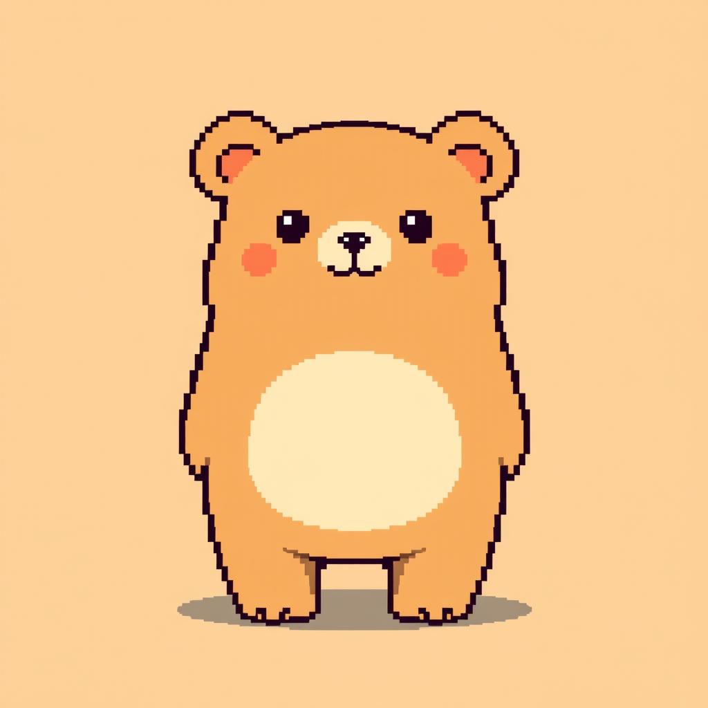 Pixel Bear: A Whimsical Retro Illustration