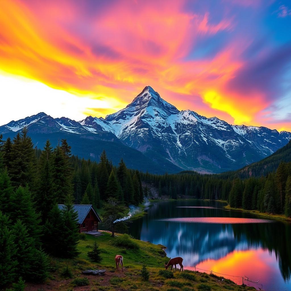 Spectacular Sunset on the Majestic Mountain Range