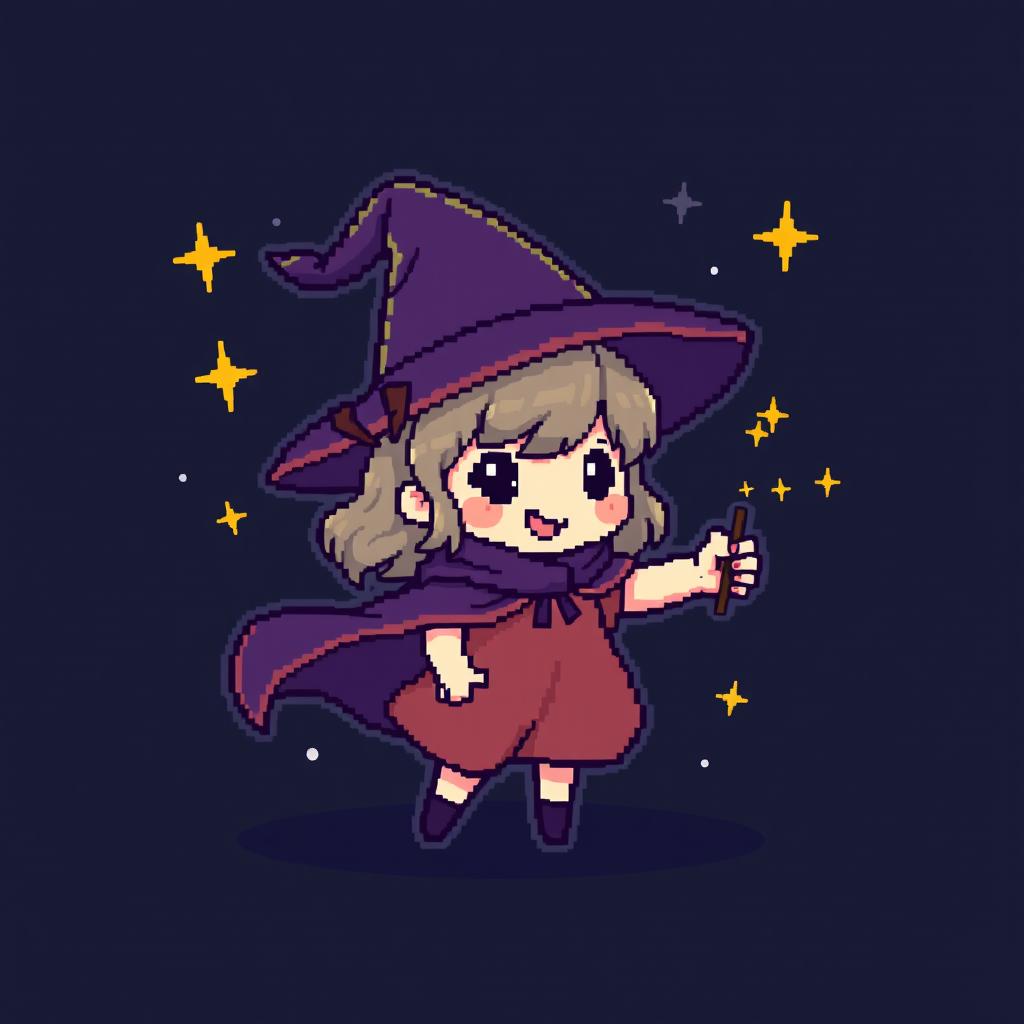 Charming Pixel Art Witch Sprite