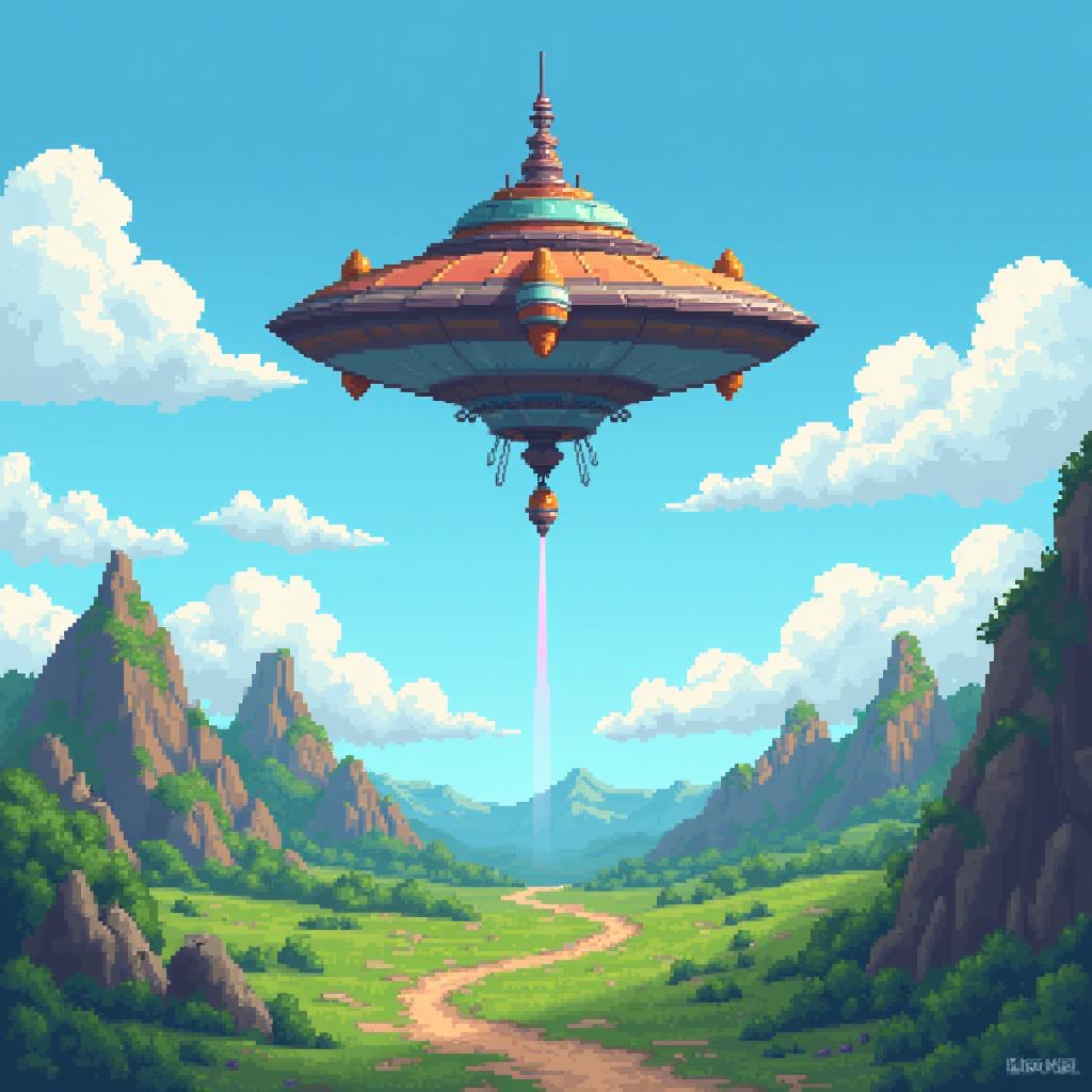 8-Bit Invasion: Saiyan Spaceship En Route to Earth