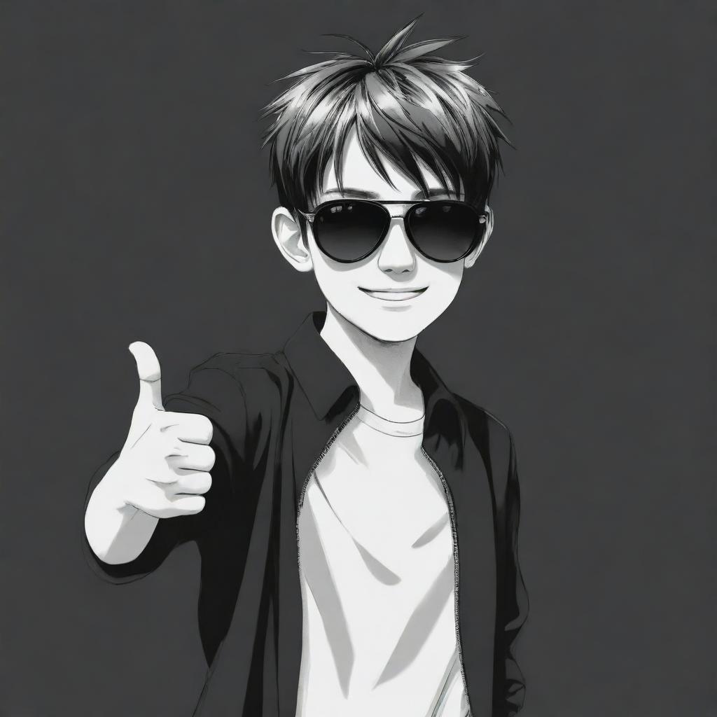 Cool Anime Boy Gives a Double Thumbs Up