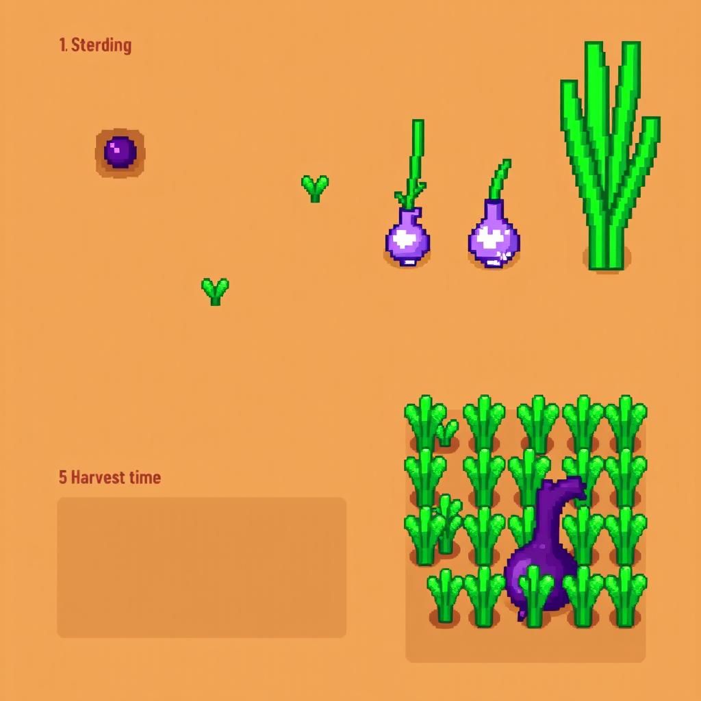 From Seed to Harvest: Purple Onion Growth in Stardew Valley
