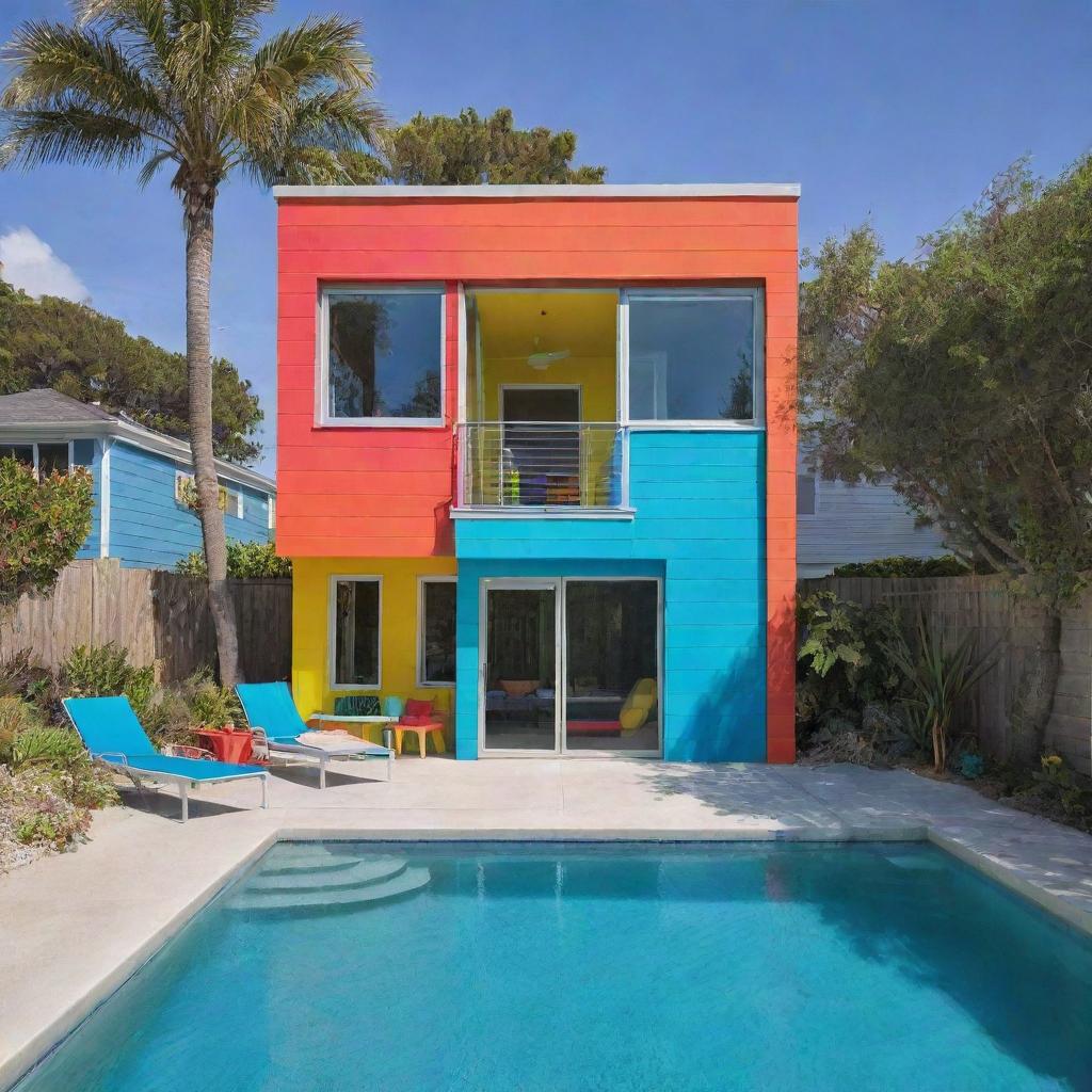 Cozy Beach House Oasis: A Vibrant Coastal Retreat