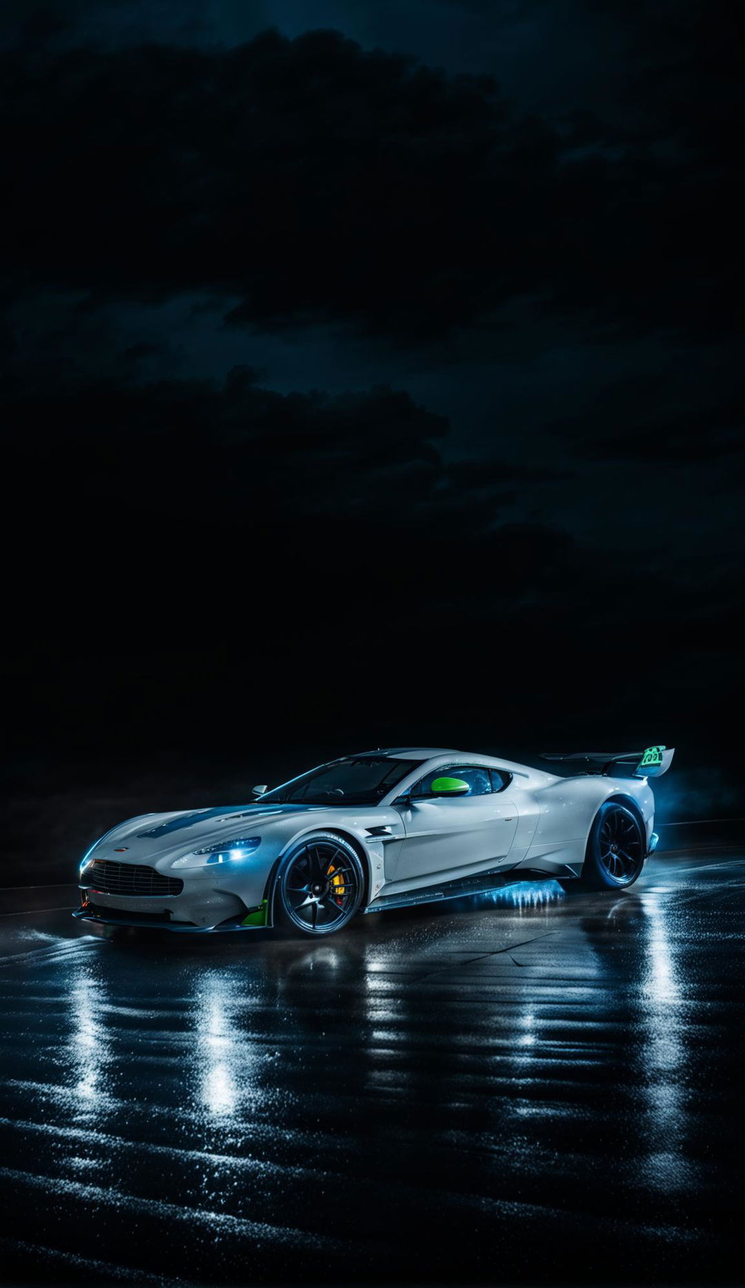 Aston Martin Vulcan Takes on the Stormy Track