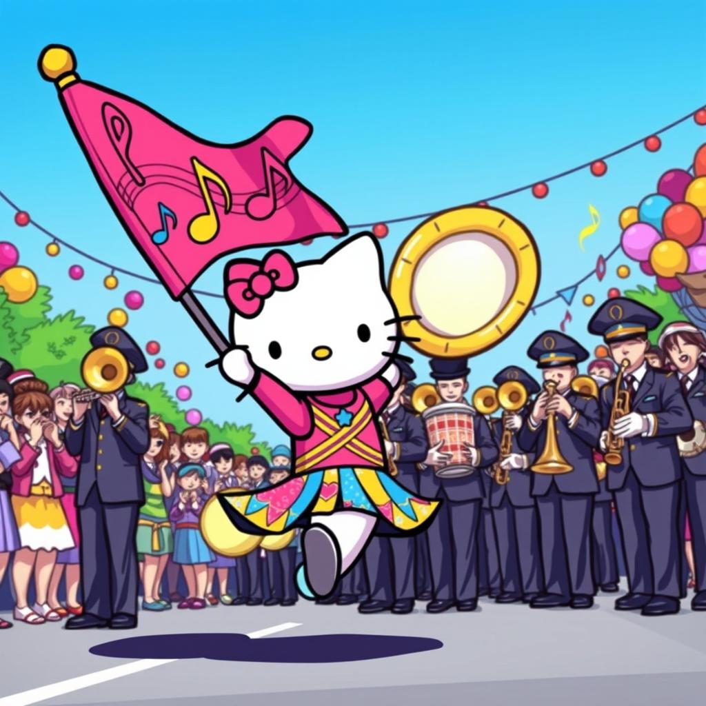 Hello Kitty Joins the ColorGuard: A Vibrant Performance
