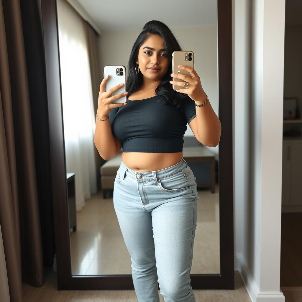 Confidence Reflected: Curvy Indian Beauty