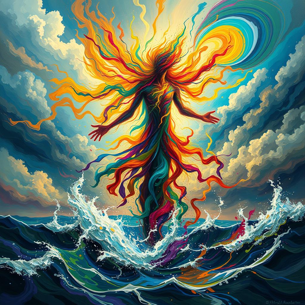 Ethereal Energy: A Vibrant Persona of Chaos