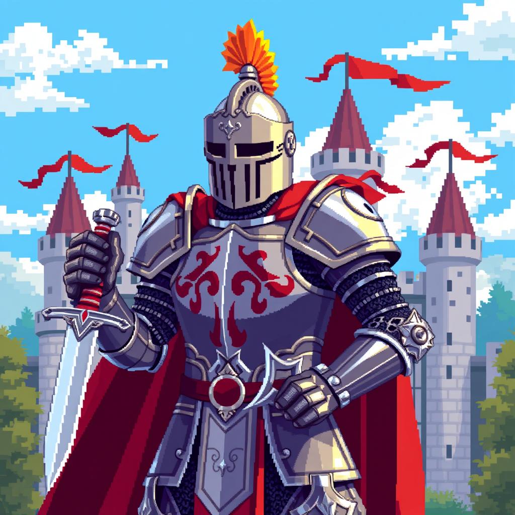 Pixel Art Knight: Brave and Unshielded