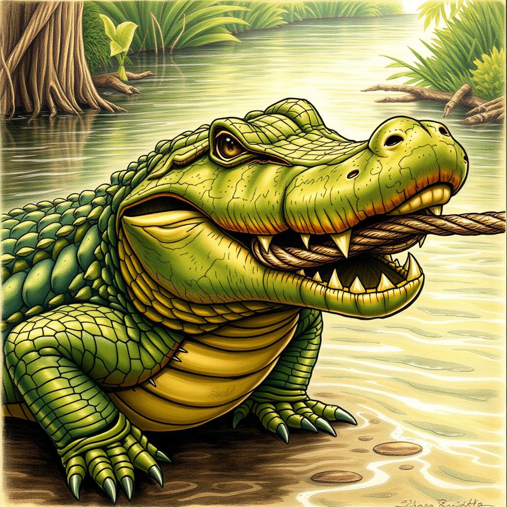 Courageous Croc: A Drawing of Determination