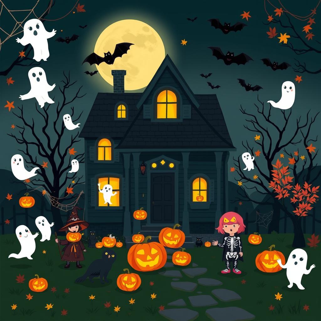 Hauntingly Festive: Spooky Halloween Scene