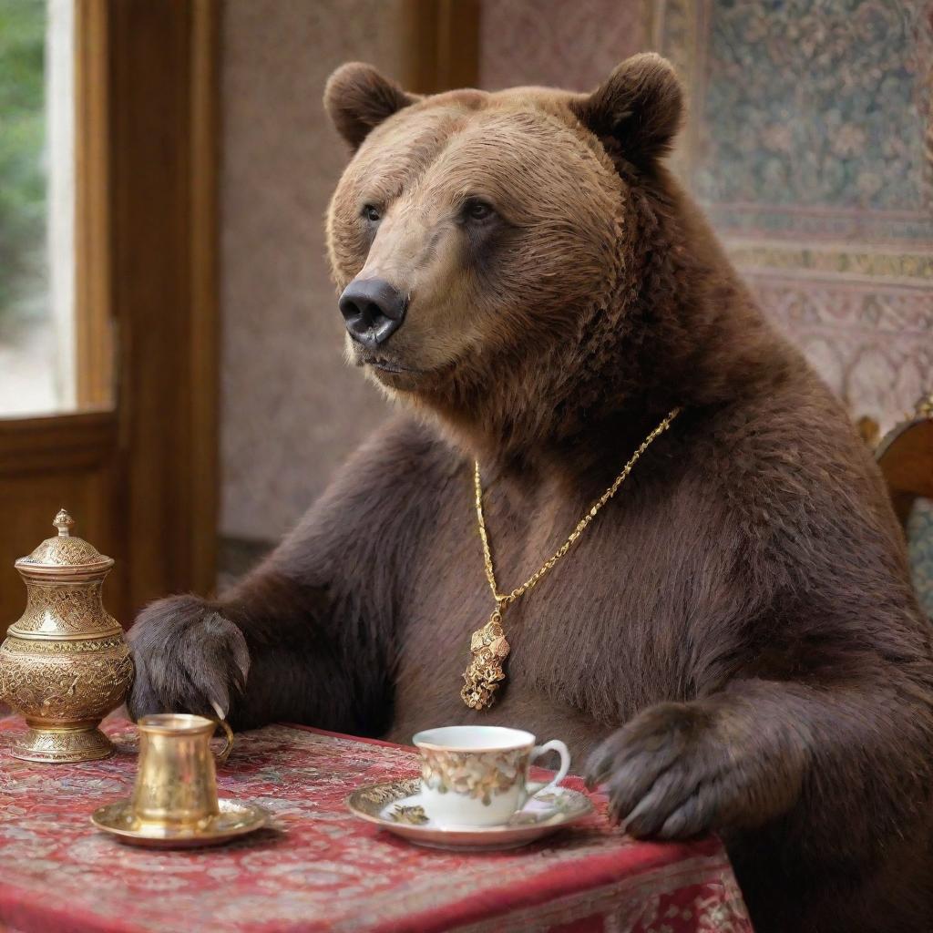 Elegance Unfiltered: The Bear with a Touch of Luxury