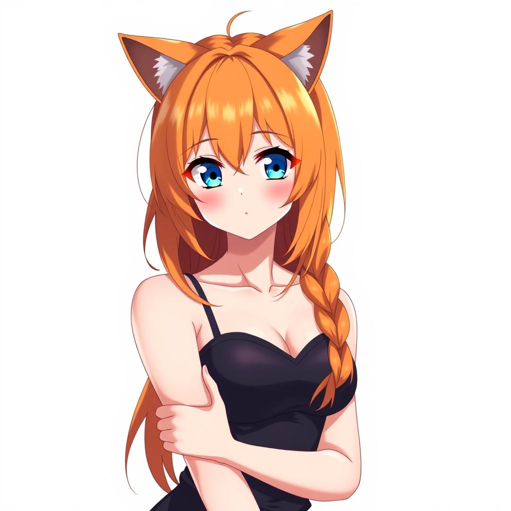 Enchanting Anime Beauty with Blue Eyes and Cat Ears