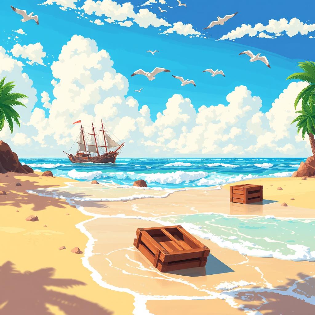 Escape to a Colorful Pixelated Beach Paradise