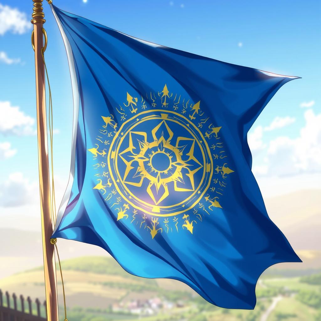 Enchanting Anime Symbol on Waving Flag