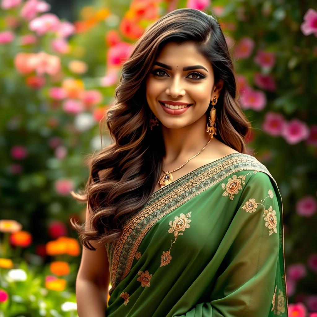 Priyanka Chopra: Timeless Elegance in Green Saree