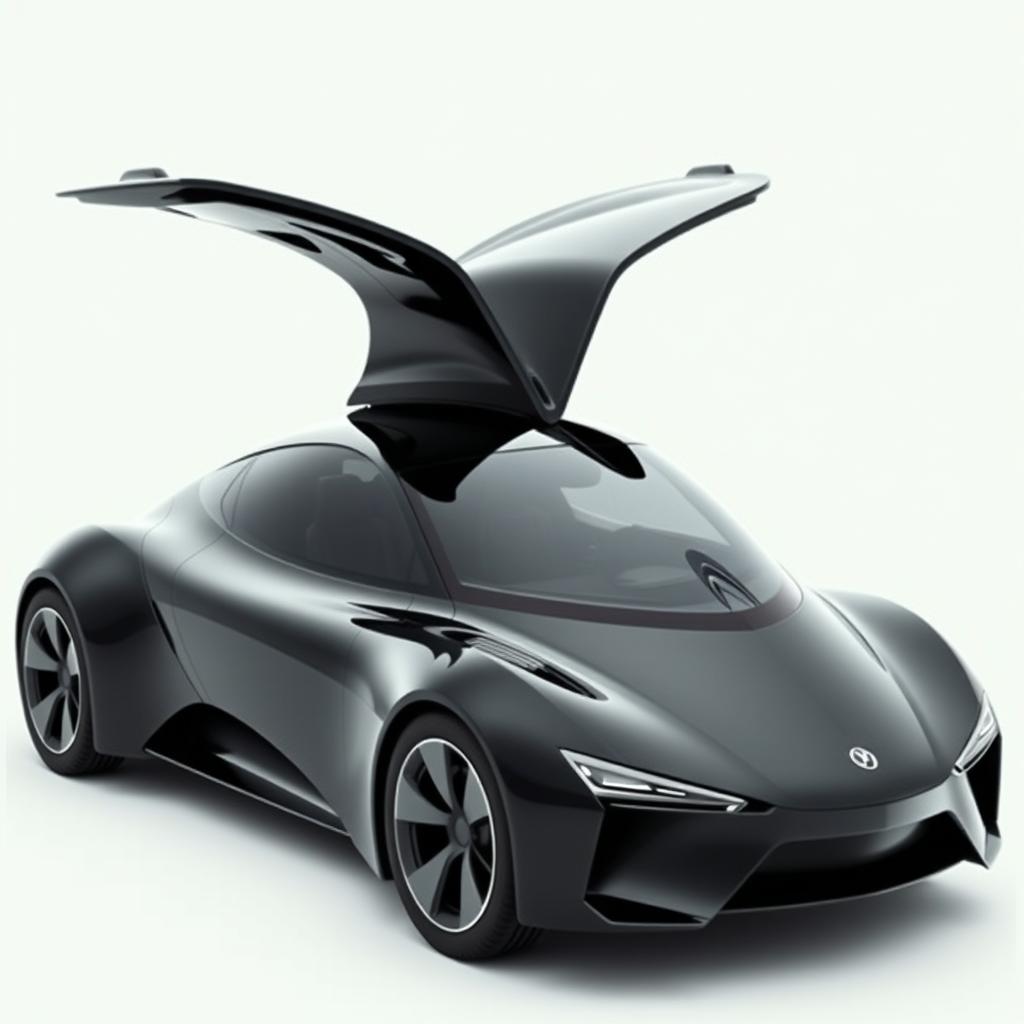 Sleek Black Car with Bold Aerodynamics