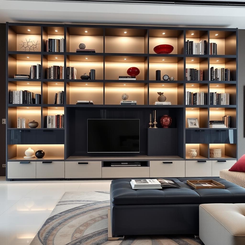 Sleek Italian Library Design for Your Living Room