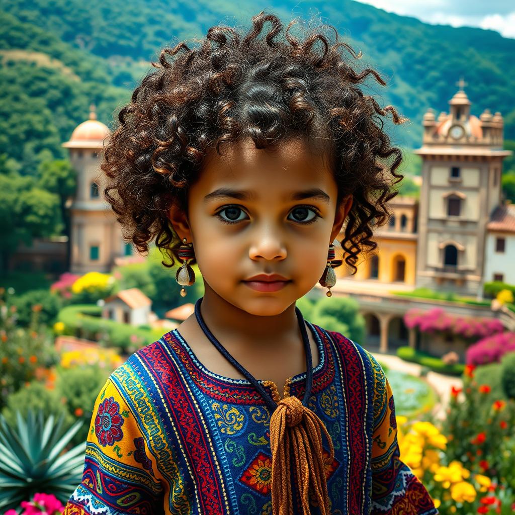 Celebrate Diversity: Young Girl with Curly Brown Hair