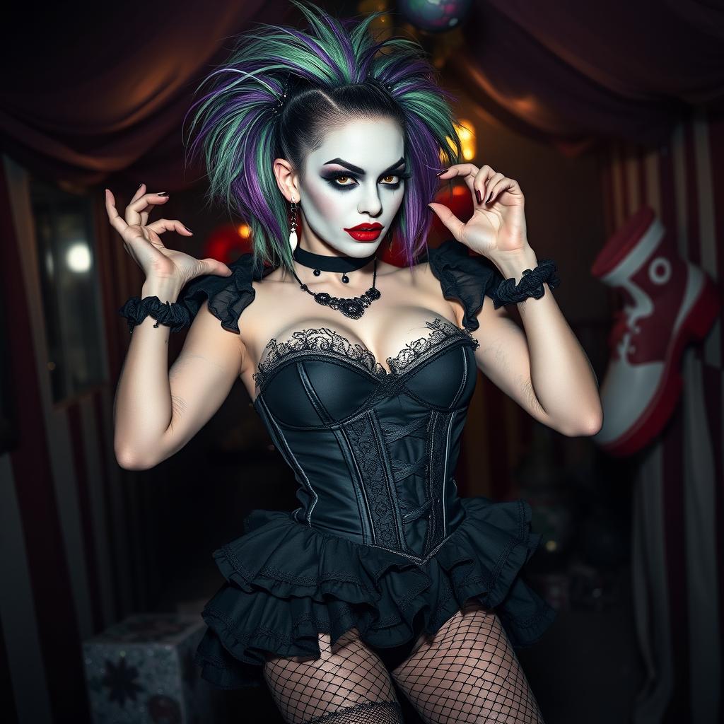 Enchanting Gothic Clown: A Darkly Alluring Icon