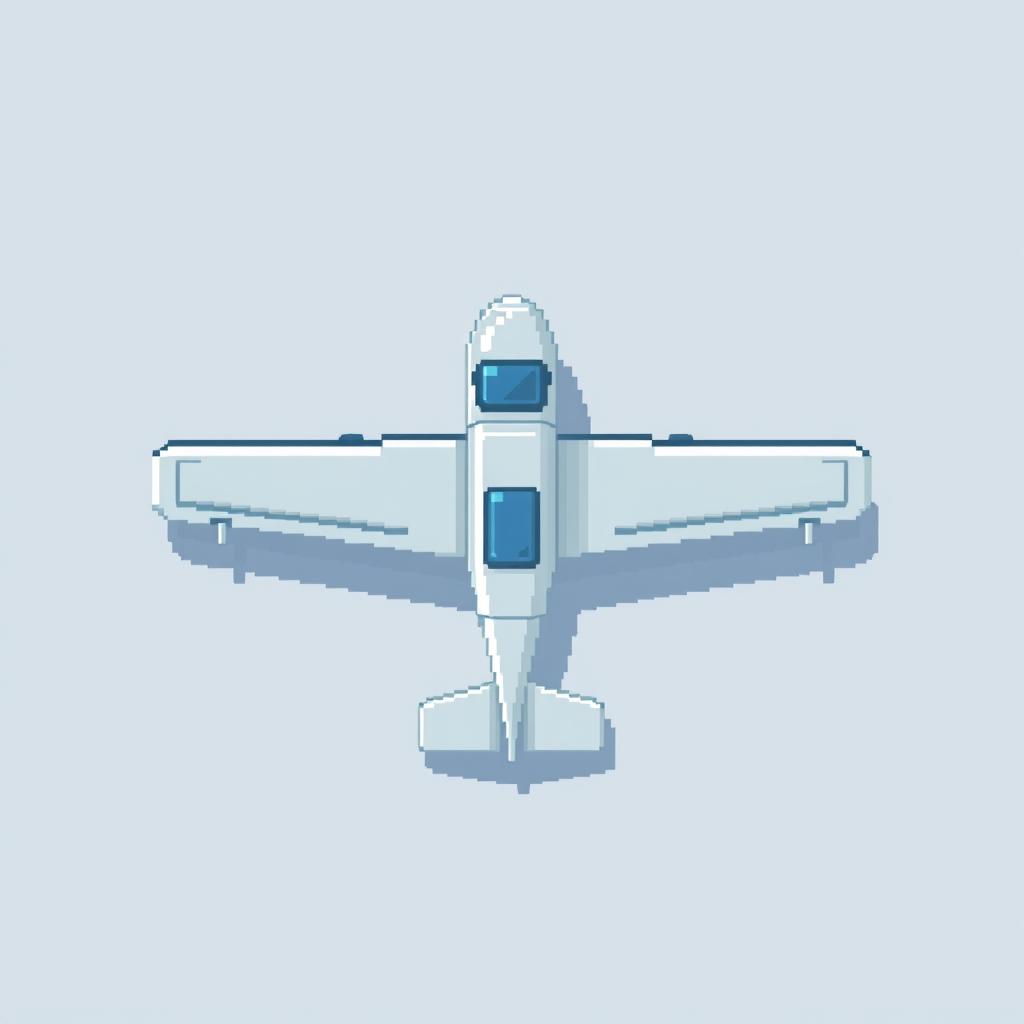 Soar High with Pixel Art: Small Plane from Above