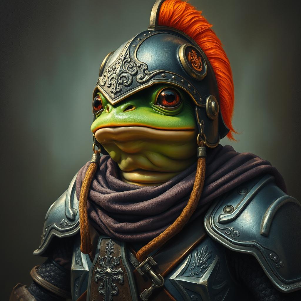 Epic Fantasy: Frog Humanoid in Medieval Armor