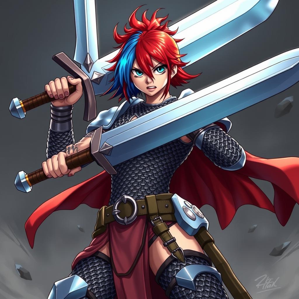 Epic Agender Fighter with Greatsword