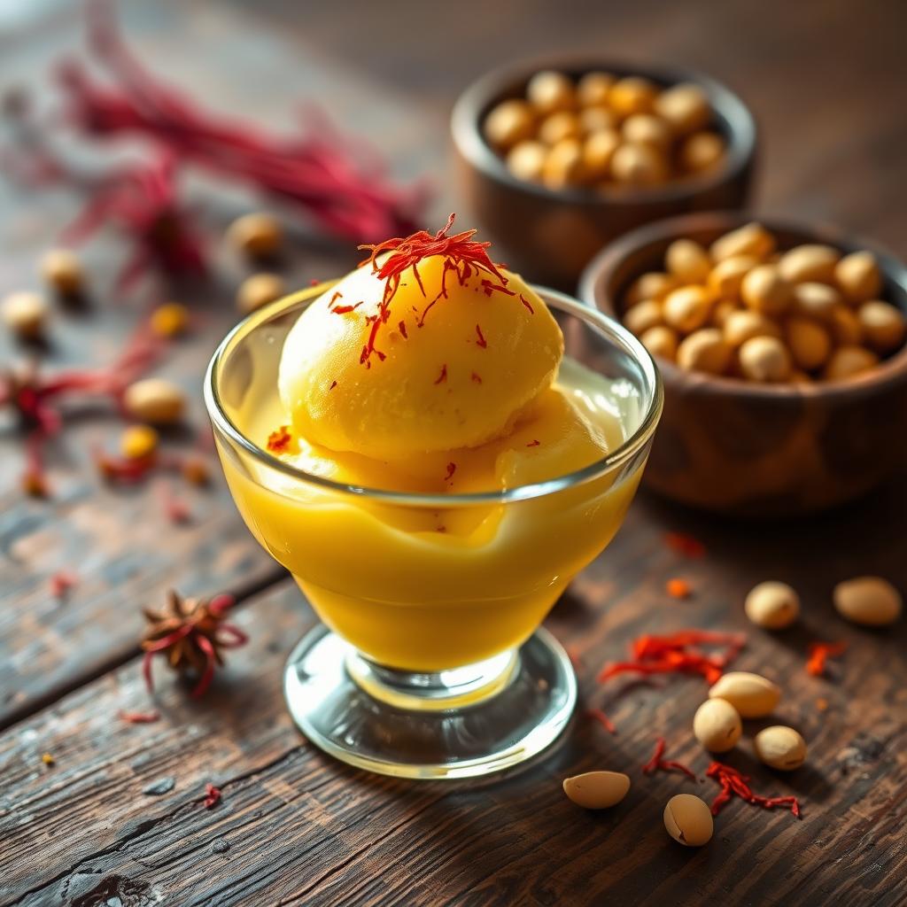 Saffron Ice Cream Indulgence