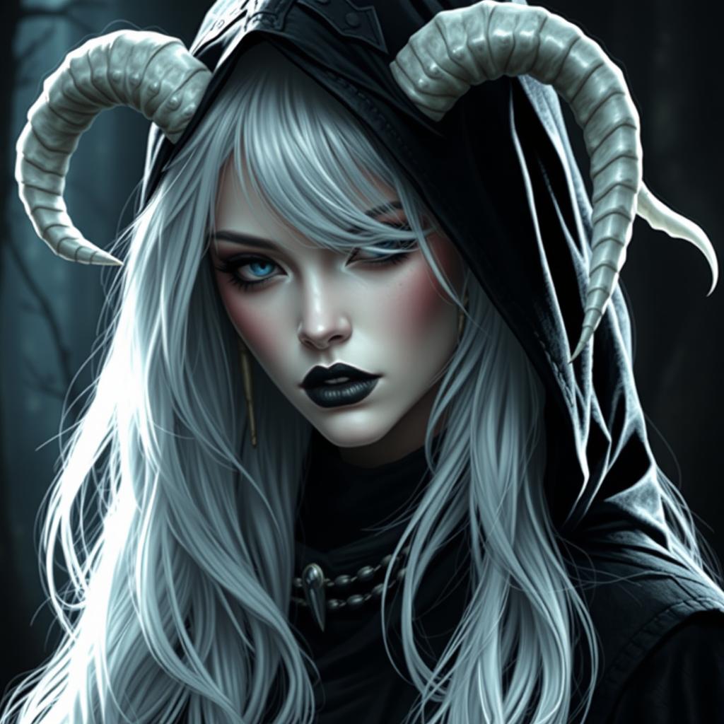 Enchanting Albino Wizard Tiefling
