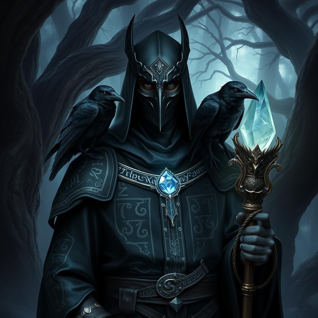 Enigmatic Shadar-Kai Priest in an Enchanting Forest