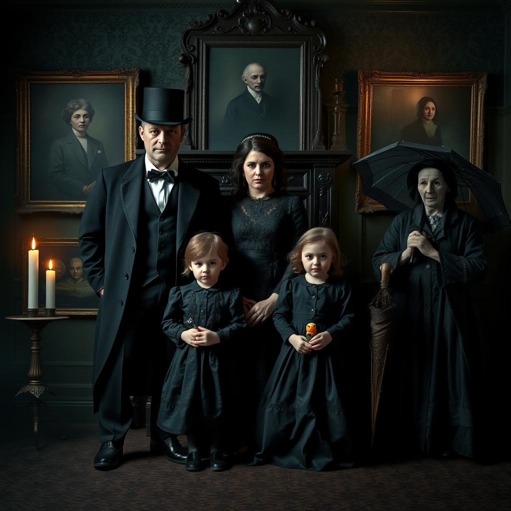 Unearth the Mystique: Spooky Victorian Family Portrait