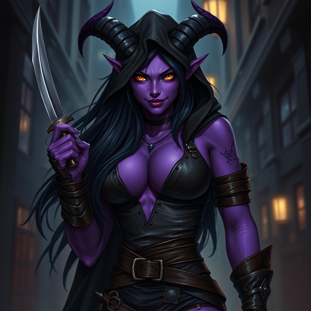 Enchanting Tiefling Rogue: A Fantasy Icon