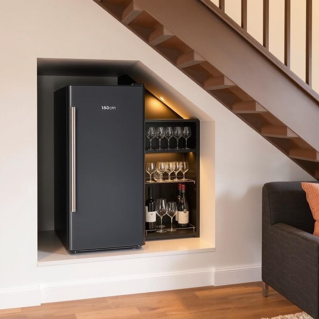 Chic Under-Stairs Minibar: A Stylish Retreat