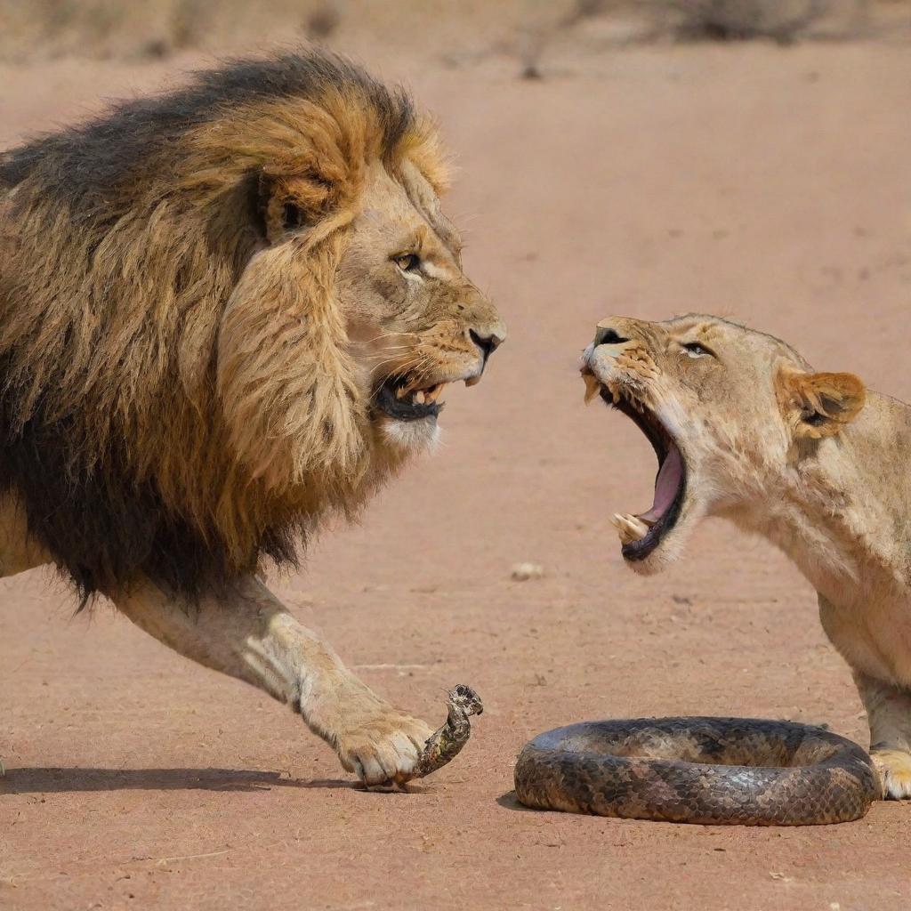 Face-Off: Lion vs Snake