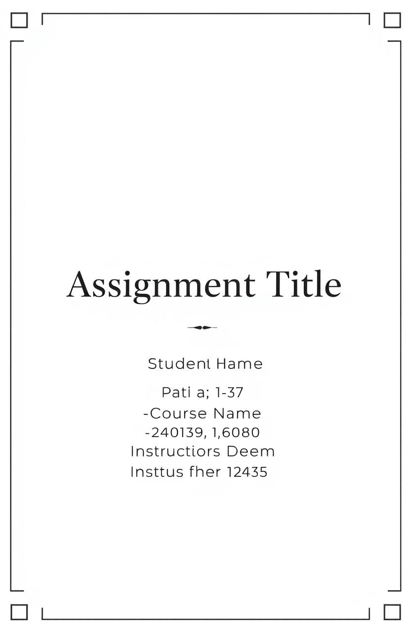 Stylish Assignment Cover Page Design