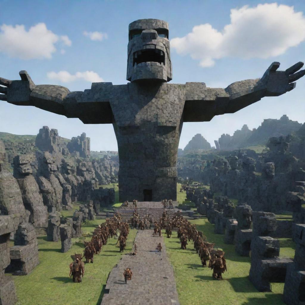 Minecraft Meets Moai Warfare: Ender Drake