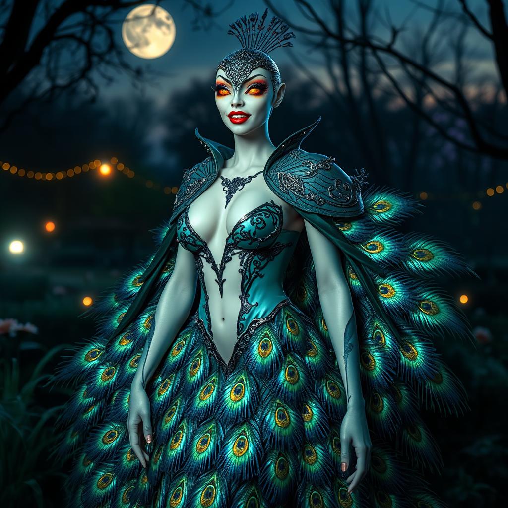 Enigmatic Peacock-Humanoid Vampire