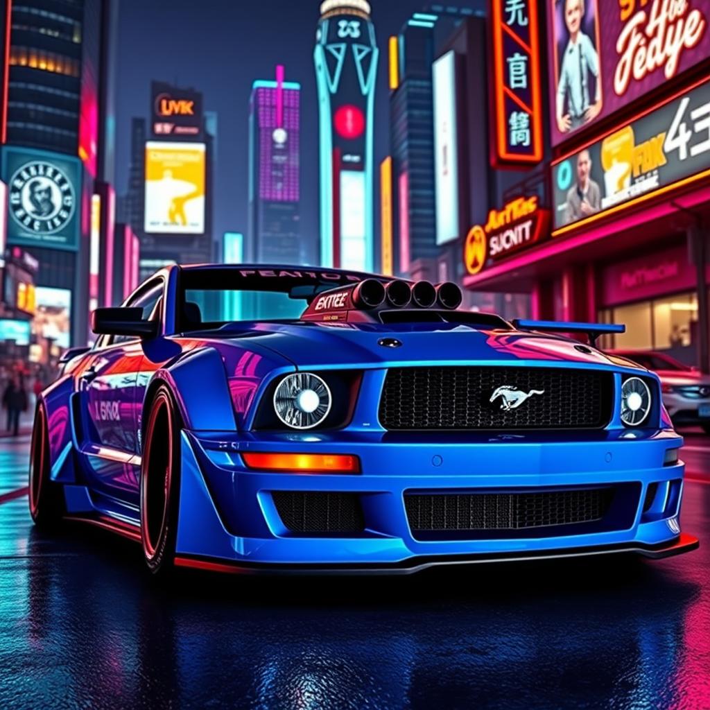 Futuristic Ford Mustang: Cyberpunk Dream Machine