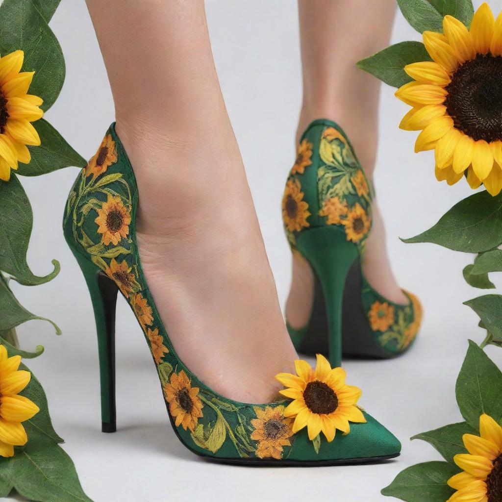 Vibrant Sunflower Heels