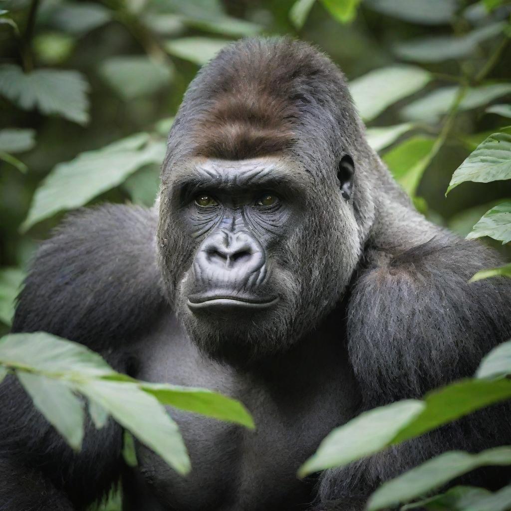 Mighty Gorilla in the Heart of the Jungle