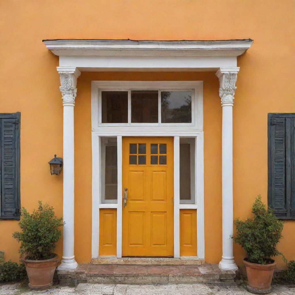 Warm Colonial House with Yellow Accents