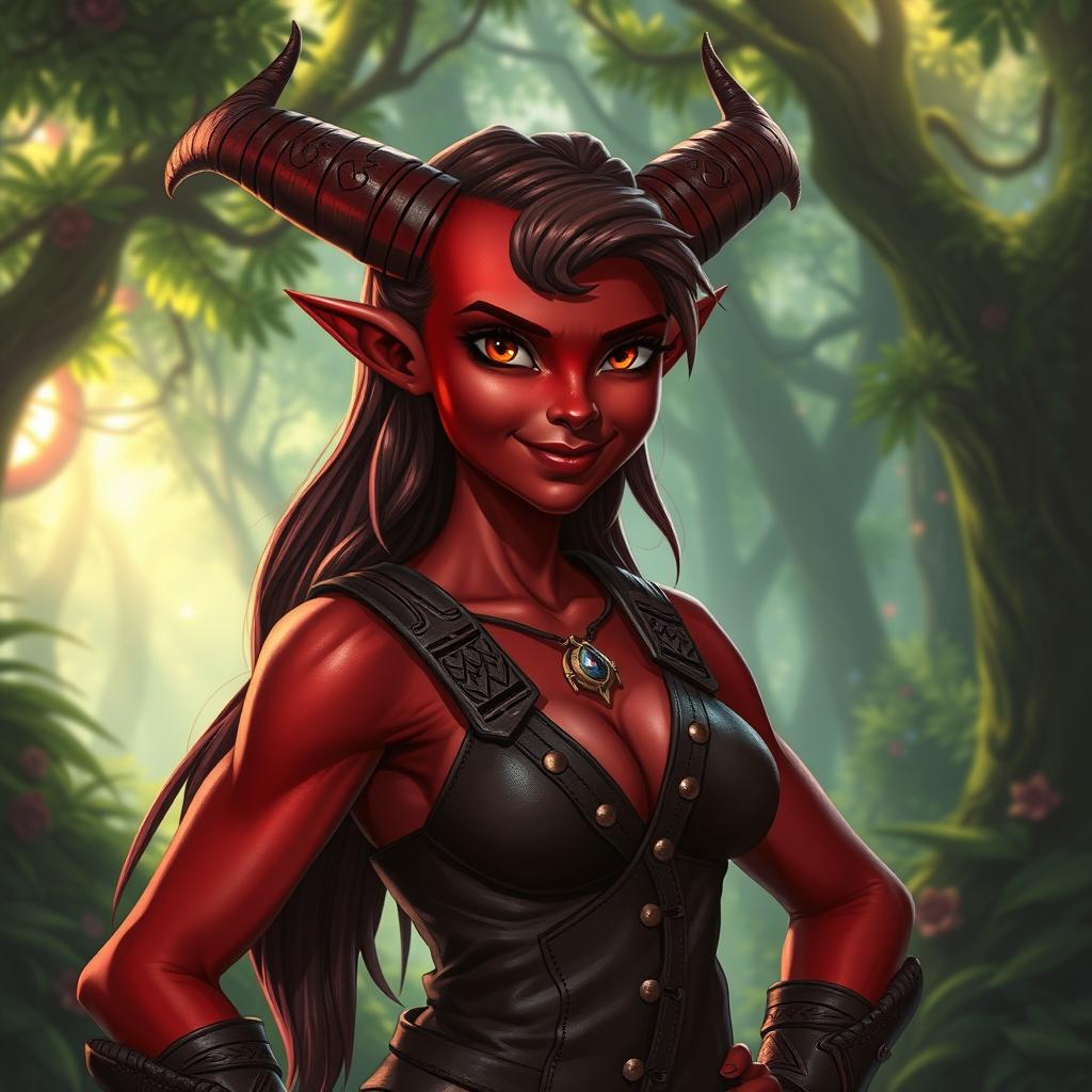 Bold Red Female Tiefling: A Tale of Strength