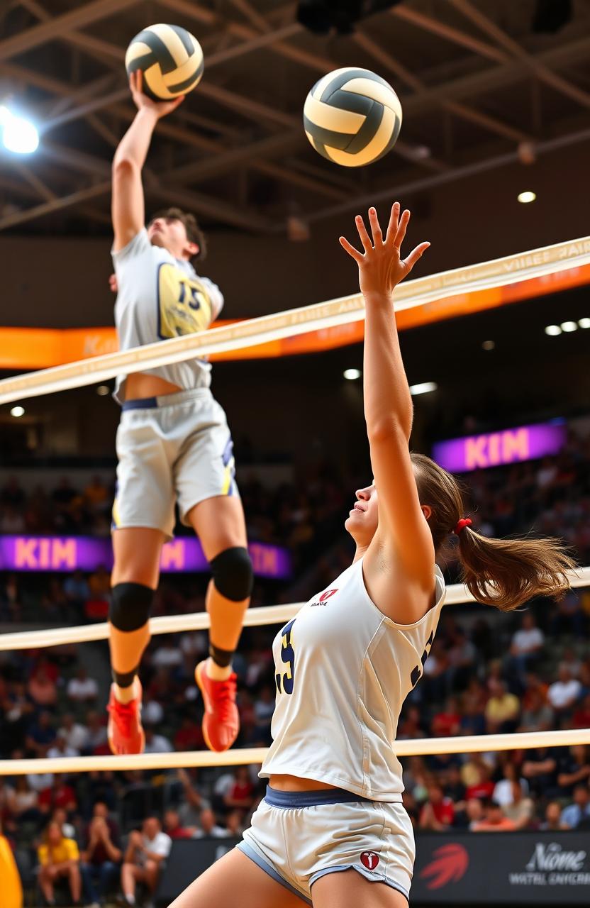 Epic Volleyball Moment: Male Spiker in Action