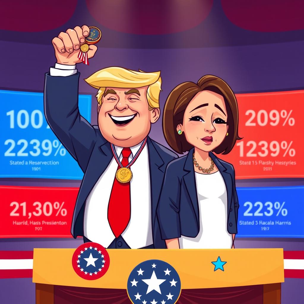 Donald Trumps Victory Celebration Cartoon