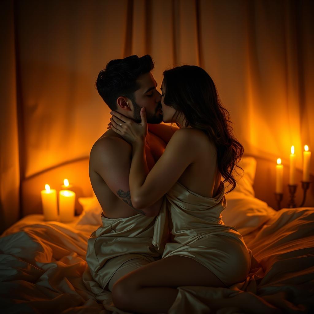 Passionate Love: A Candlelit Kiss