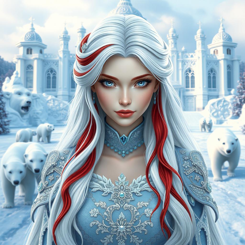 Enchanting Princess: A Vision of White and Red