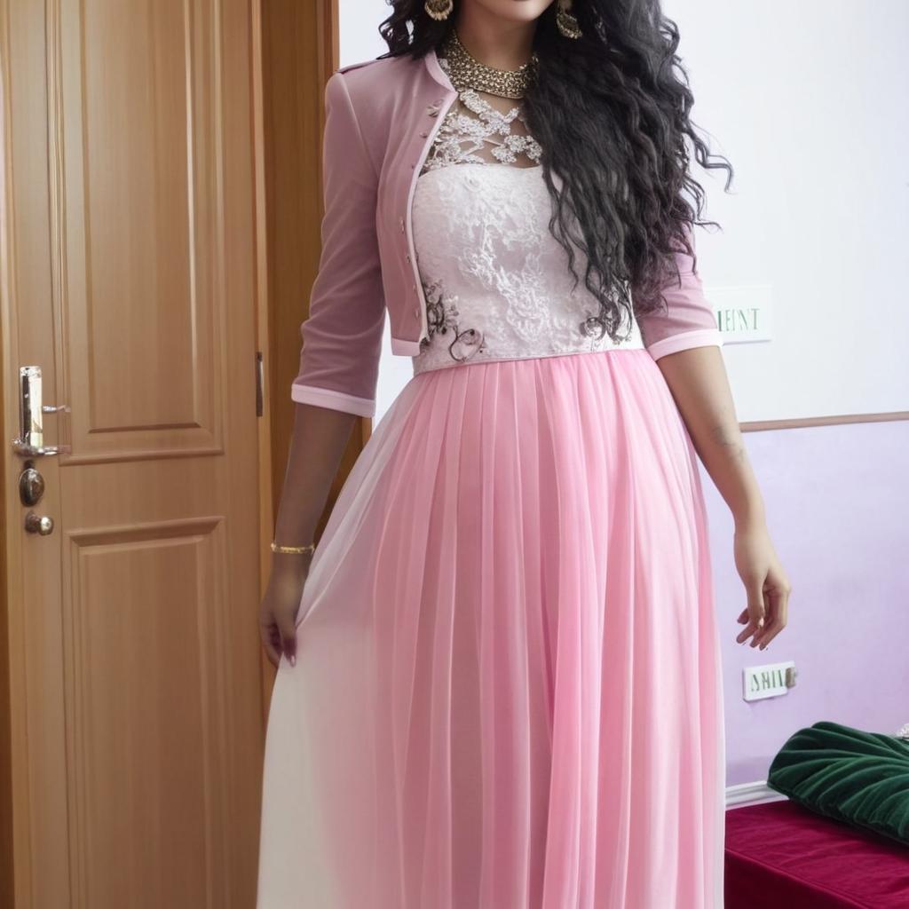 Chic Selfie Style: Pink Dress & White Jacket